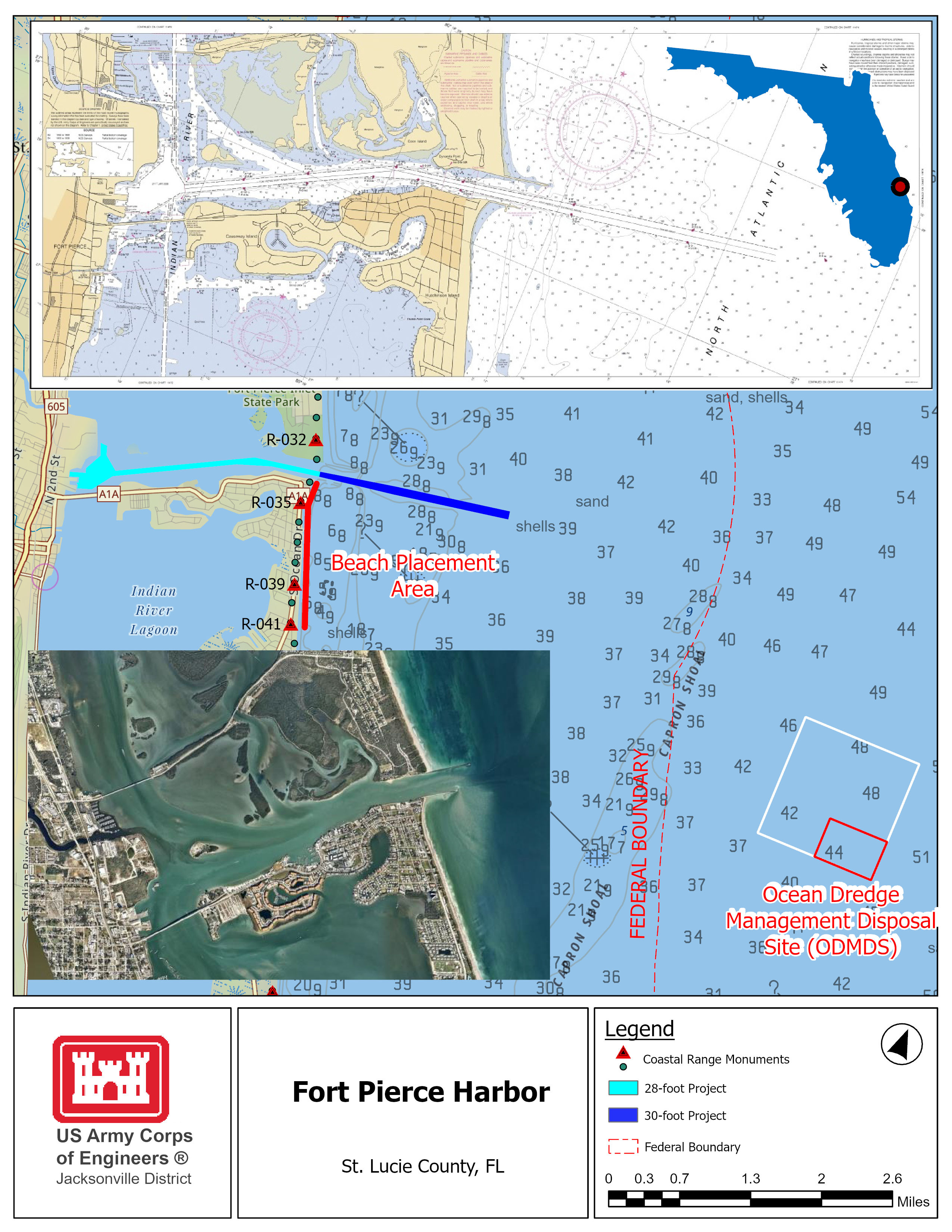 Fort Pierce Harbor Operations and Maintenance project map